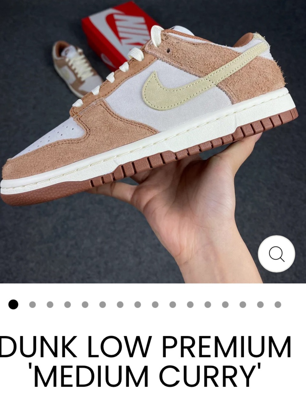 Nike Mens Dunk Low Premium - Tan, Cream & Light Yellow Swoosh